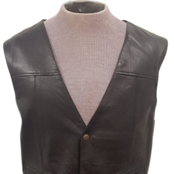 Men’s Country Western Country Soft Touch Leather Vest - Picture 1 of 12